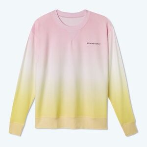 SUMMERSALT The Softest French Terry Relaxed Crew Pink yellow gradient